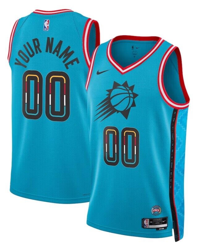 Men's Phoenix Suns Active Player Custom Blue 2022-23 City Edition Stitched Basketball Jersey